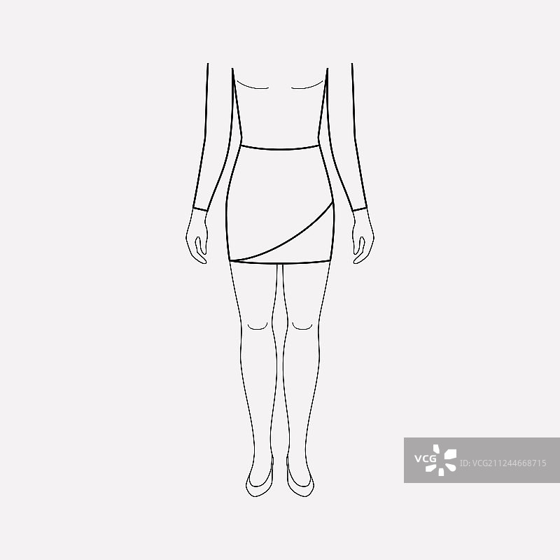 短裙图标线条元素图片素材