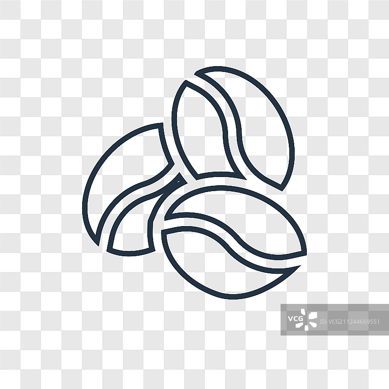 咖啡豆概念线性图标图片素材