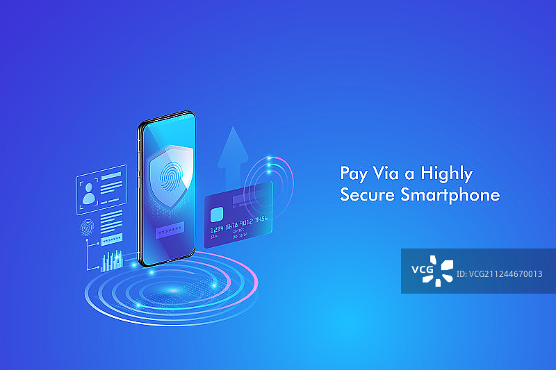 使用智能手机进行安全在线支付交易图片素材