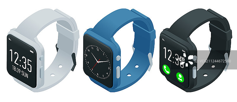 运动员智能手表或健身手环2.5D图图片素材