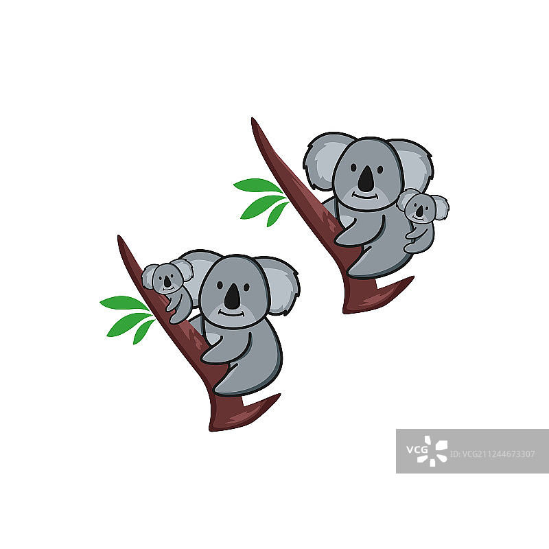 考拉与树木标志设计图片素材