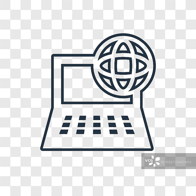 电脑与网络概念线性图标图片素材