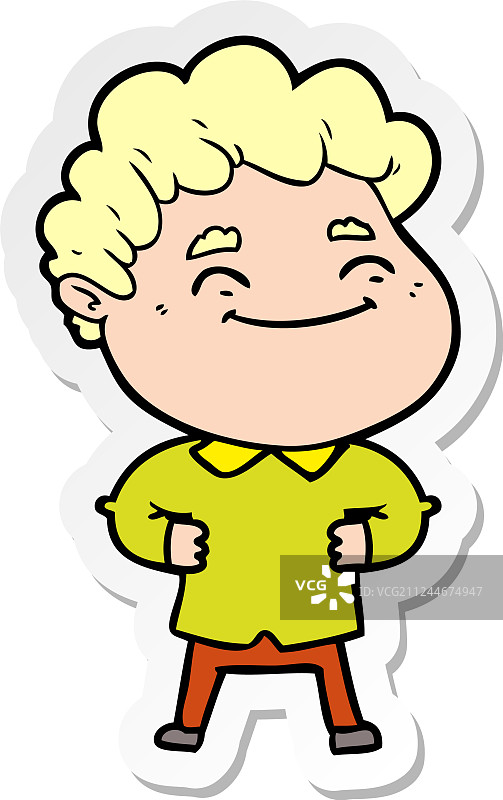 卡通友好男人贴纸图片素材
