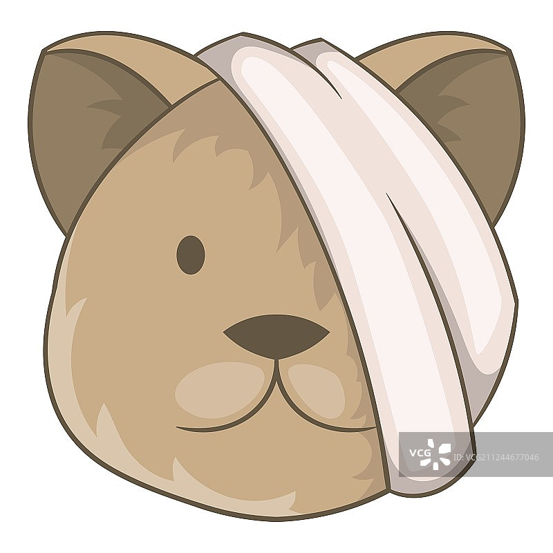 头上戴着绷带的生病猫卡通图标图片素材