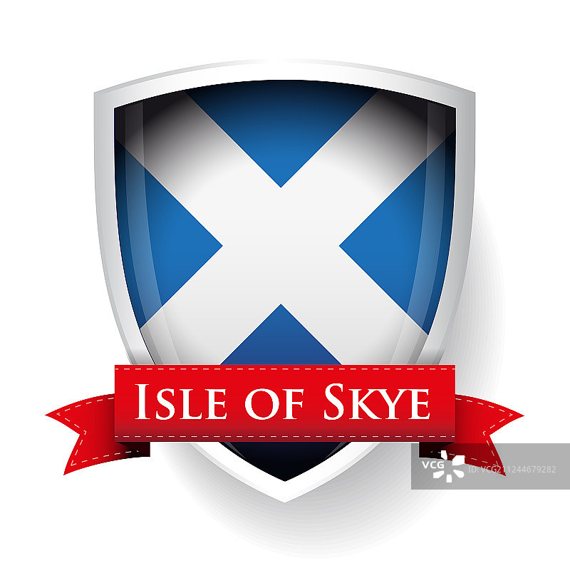 带有斯凯岛标志的苏格兰旗帜图片素材