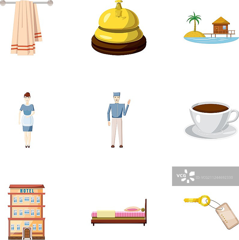 卡通风格的旅馆图标图片素材