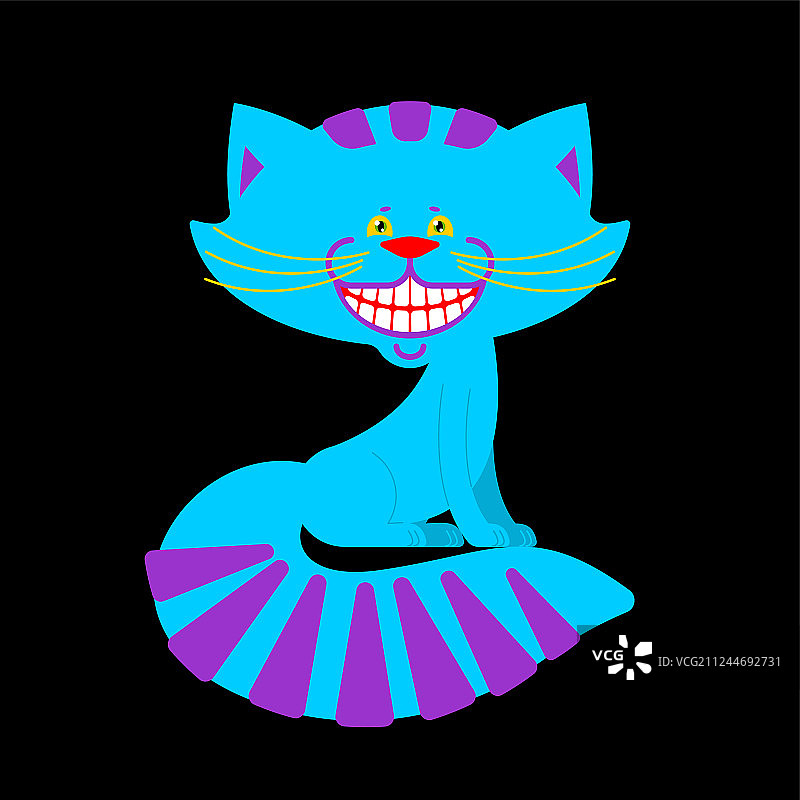 咧嘴笑的柴郡猫宠物爱丽丝图片素材