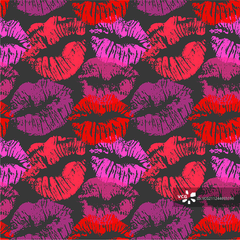 口红印彩色无缝图案图片素材