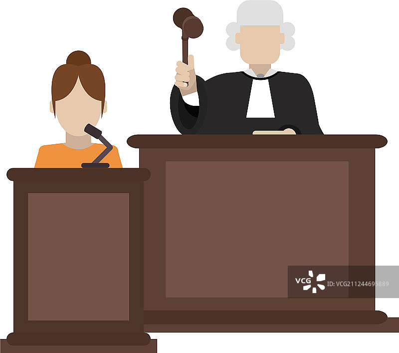 讲台上法官与证人图片素材
