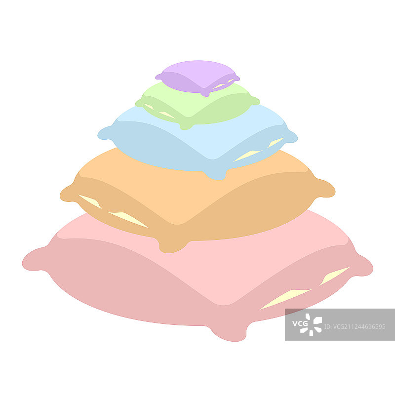 白色背景中的枕头堆叠床上用品图片素材