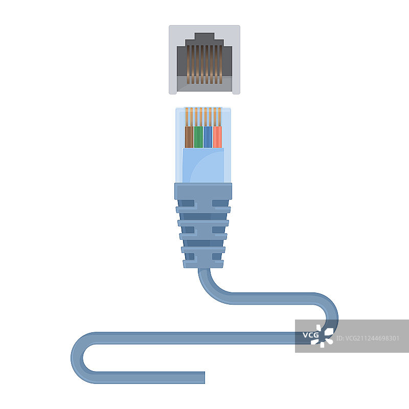 由连接器组成的专用以太网电缆图片素材