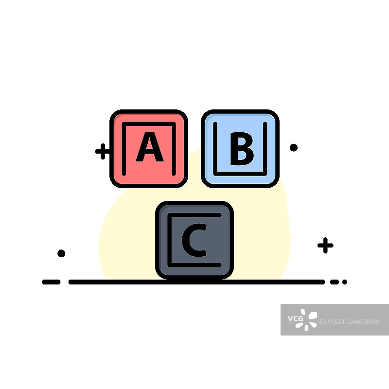 ABC积木基础字母知识商务扁平图标图片素材