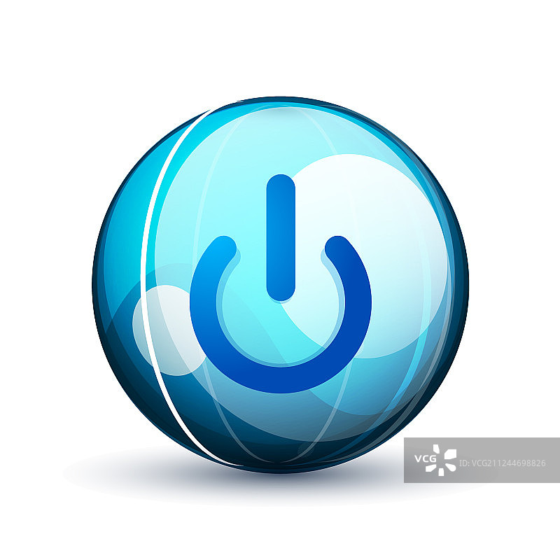 蓝色电源按钮启动符号图标图片素材