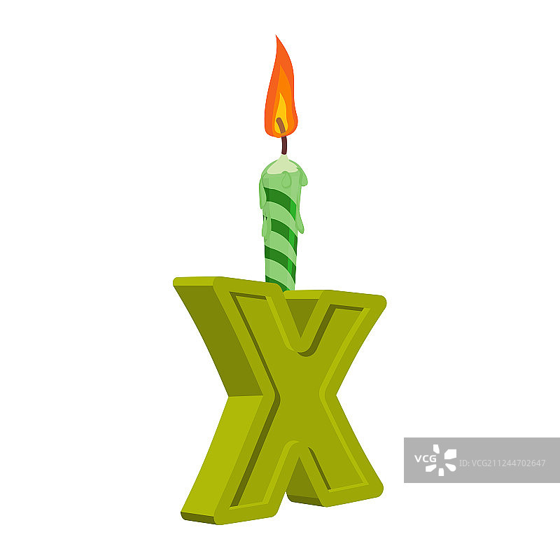 字母X生日字体与蜡烛图片素材