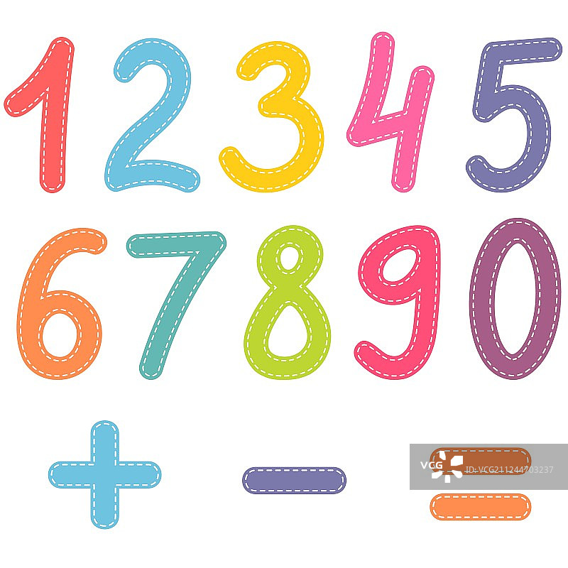 从零到九的数字和数学符号图片素材
