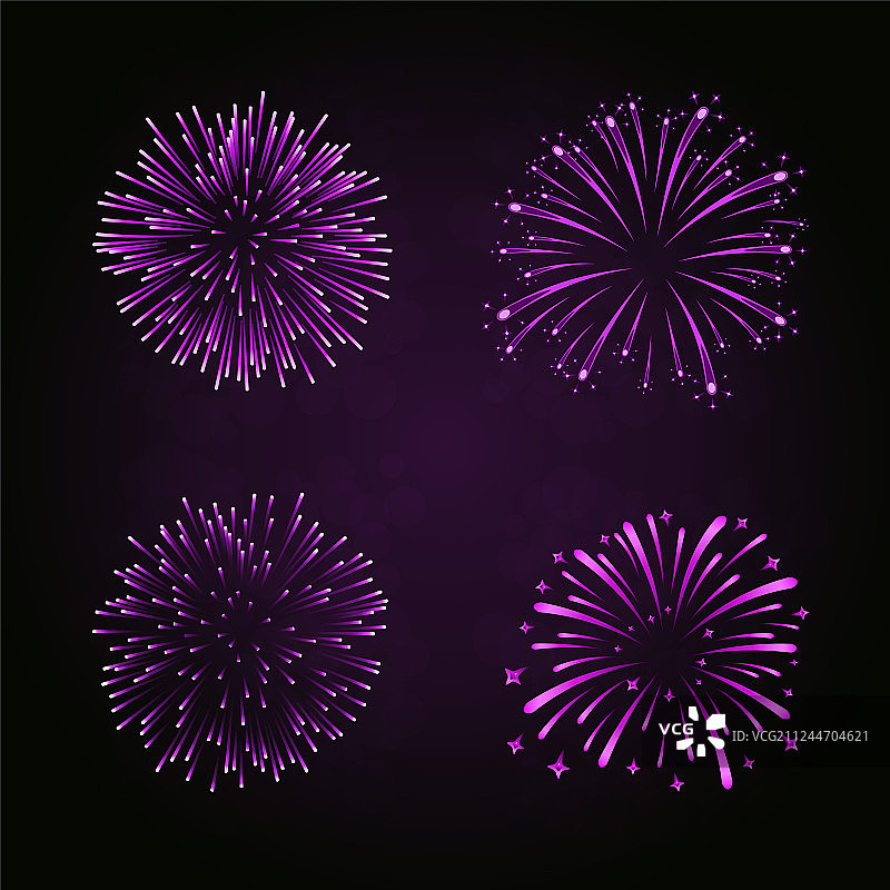 绚丽的紫色烟花图片素材