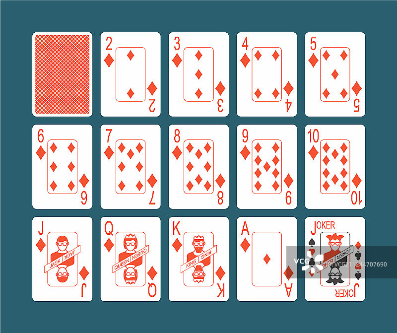 菱形扑克牌套装图片素材