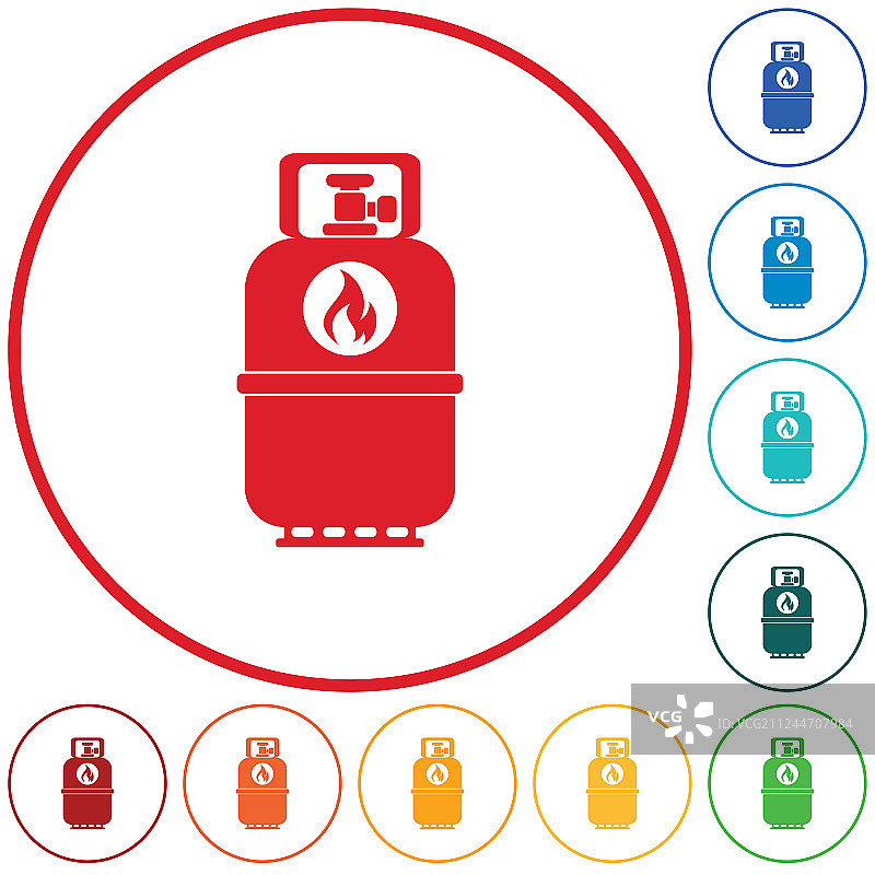 露营煤气罐图标扁平设计图片素材