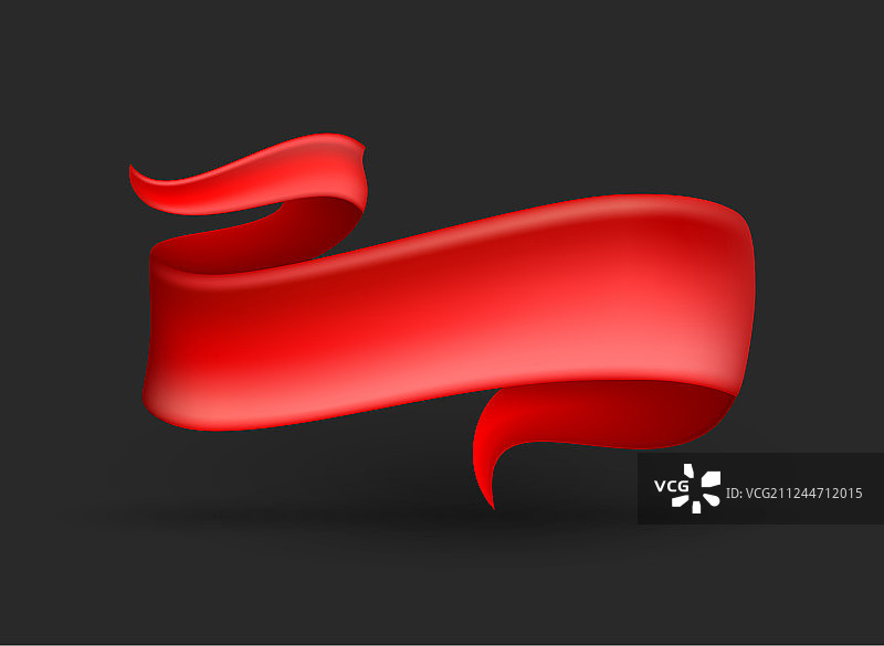 红色丝带banner图片素材