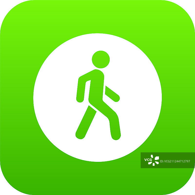 仅限行人通行道路标志绿色数字图标图片素材