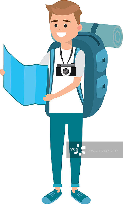 年轻的背包客图片素材