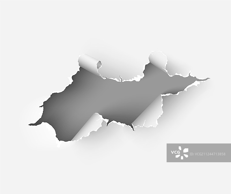 白色背景撕裂纸张上的破洞图片素材