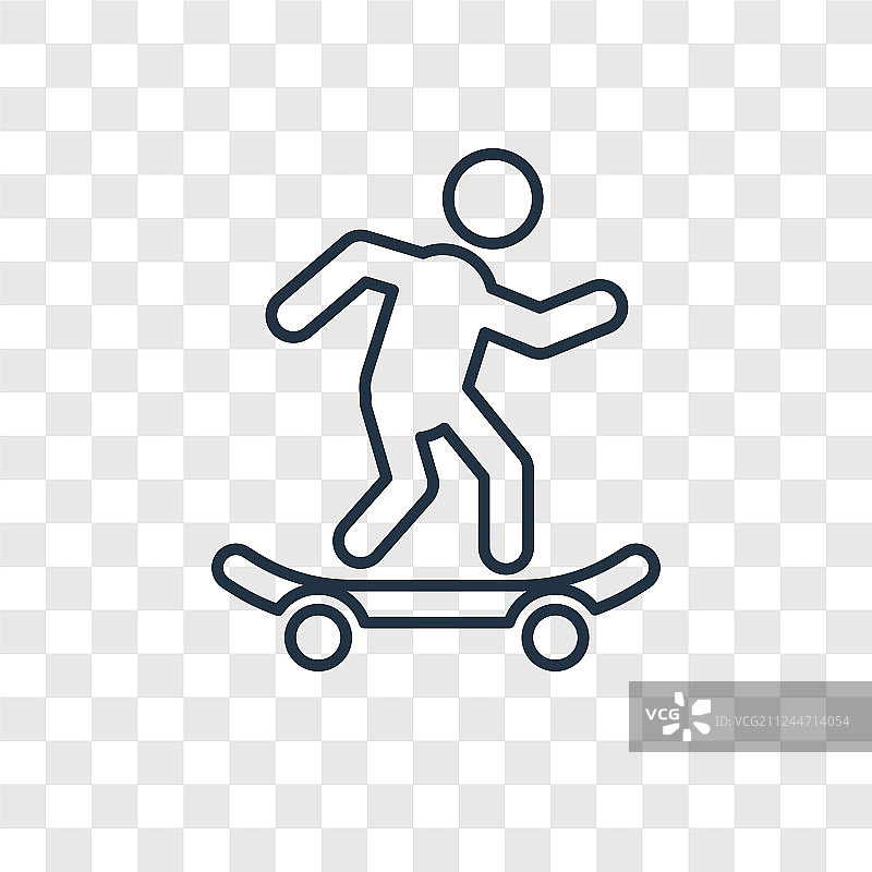 滑板概念线性图标图片素材