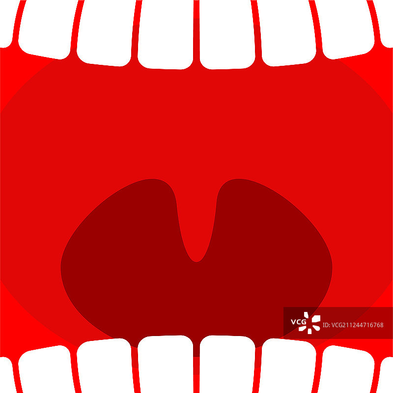 张开的嘴巴牙齿和喉咙背景，喉头图片素材