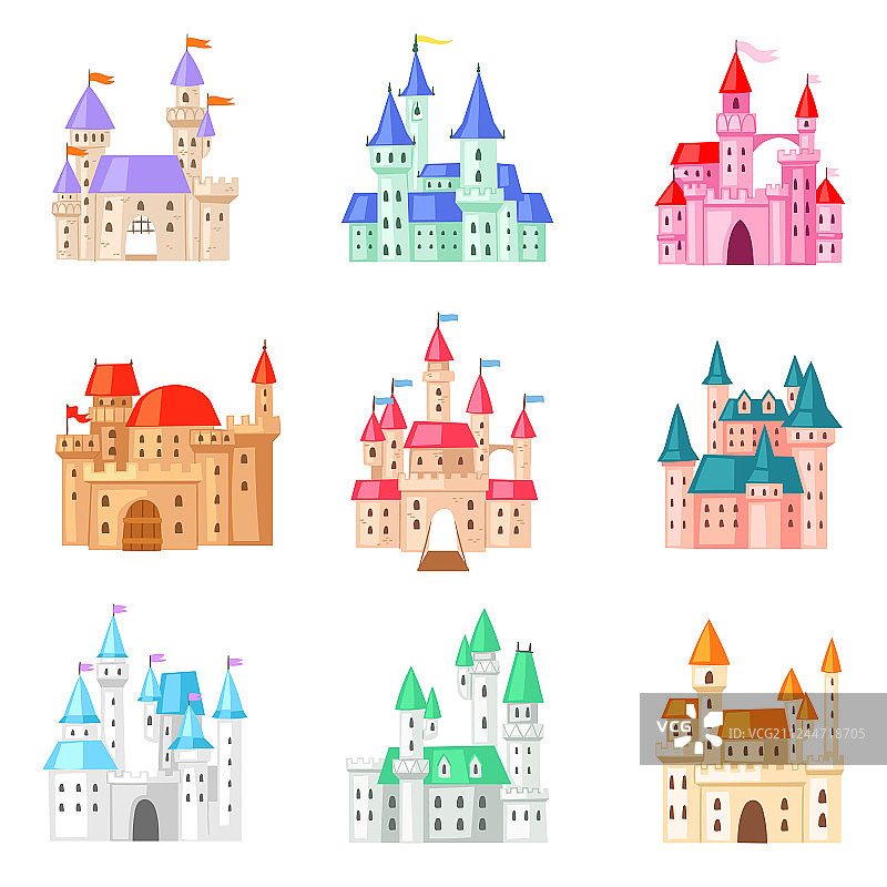 卡通城堡童话中世纪塔楼图片素材