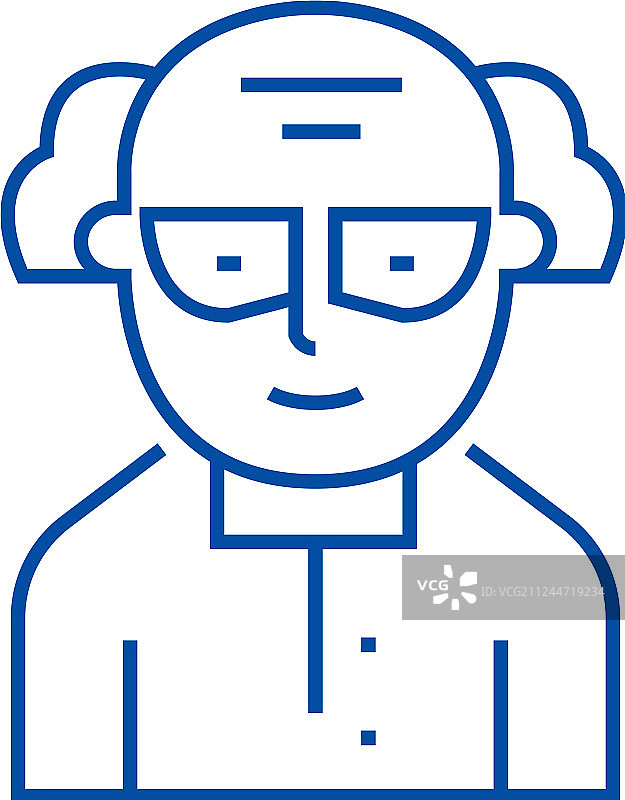 化学家科学家线条图标概念图片素材