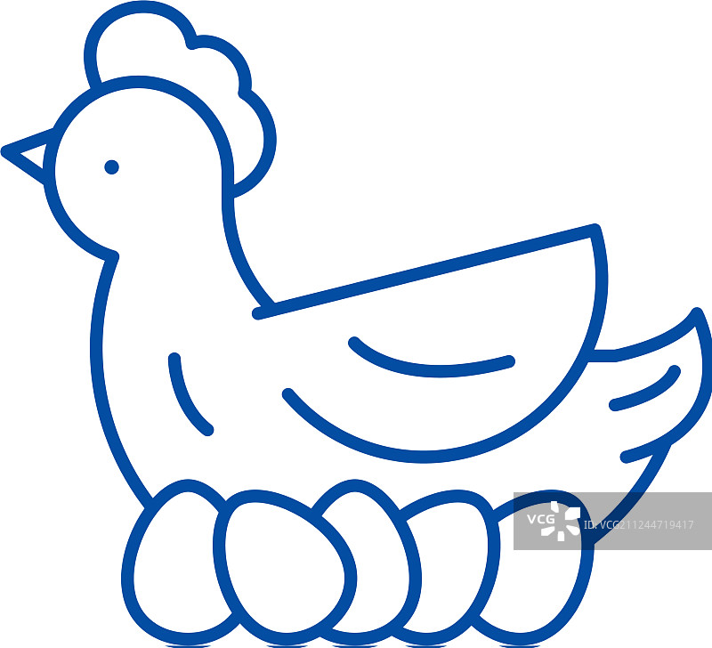 小鸡分层线条图标概念图片素材