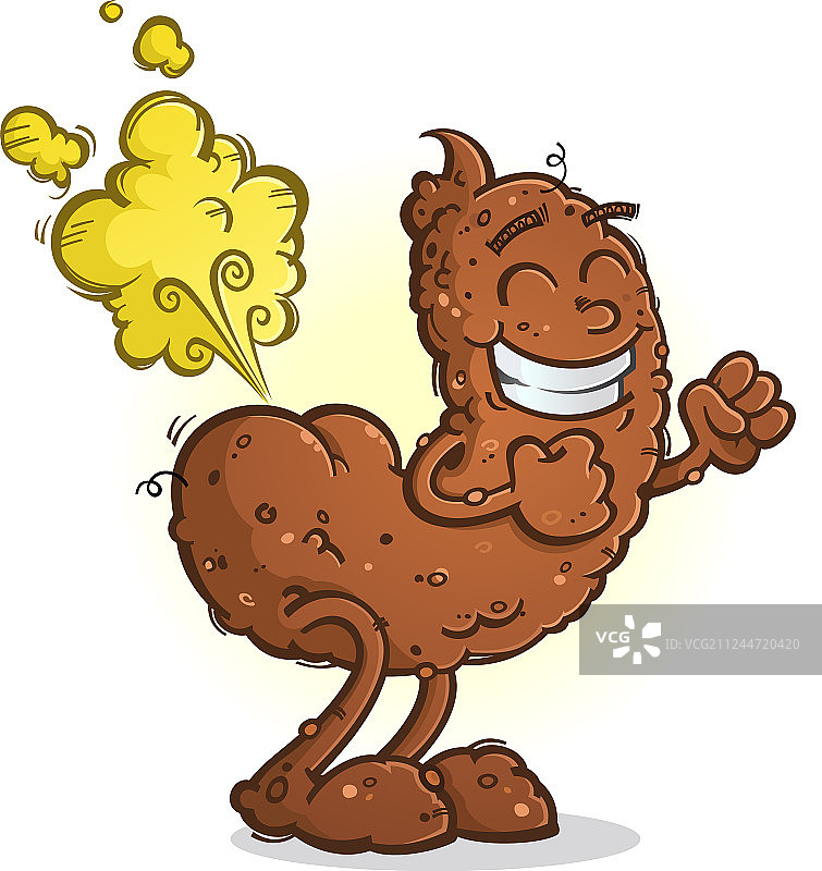 放屁的卡通大便角色图片素材