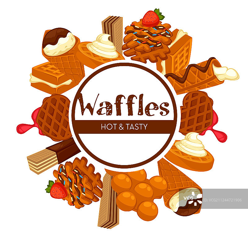 华夫饼和冰淇淋分离标志配料图片素材