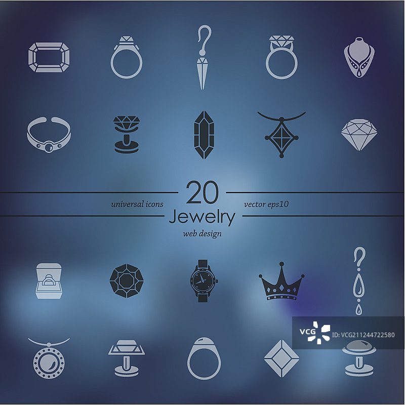 一组珠宝图标图片素材