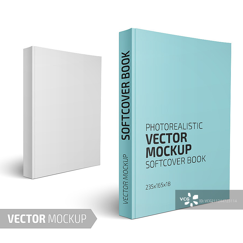 带示例设计的空白竖版软皮书图片素材