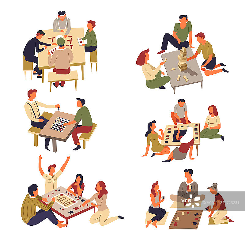 桌游：多米诺、国际象棋、扑克、叠叠高图片素材