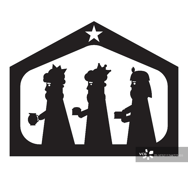 三王或三智者剪影图片素材