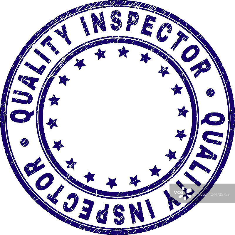 颓废纹理质量检验员圆形印章图片素材