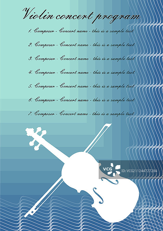 白色小提琴音乐会节目单模板图片素材