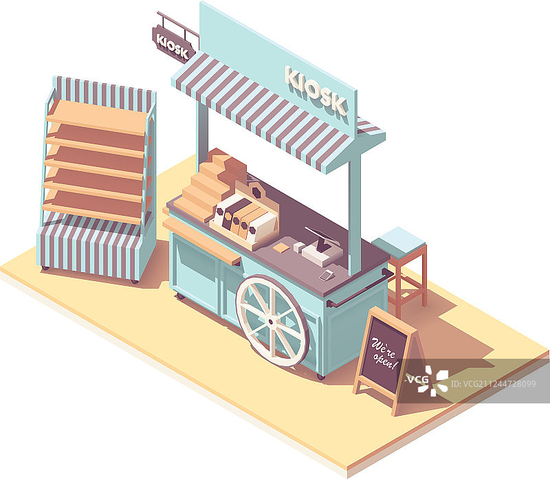 2.5D零售亭或售货车图片素材