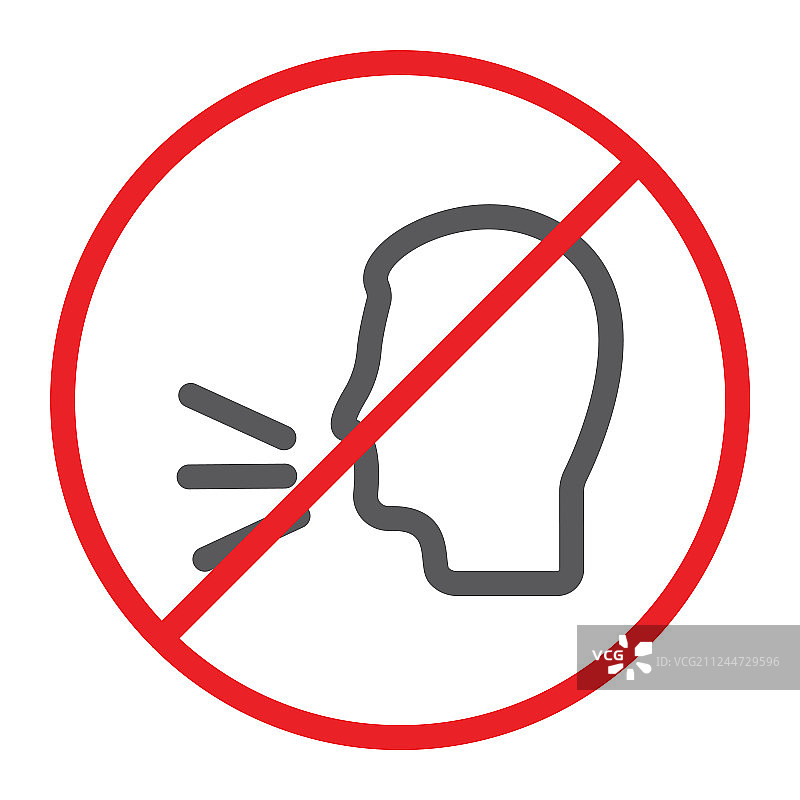 禁止说话线条图标图片素材