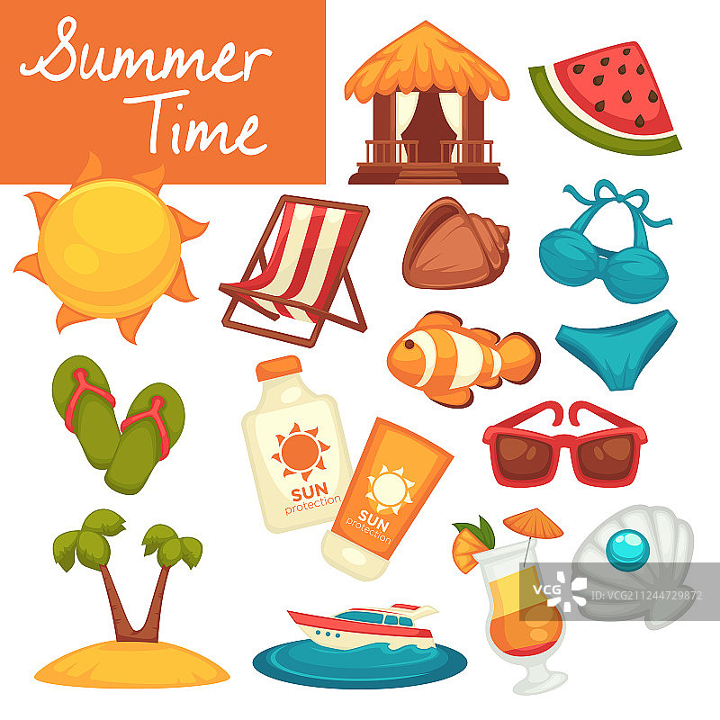 夏季海滩度假元素图片素材