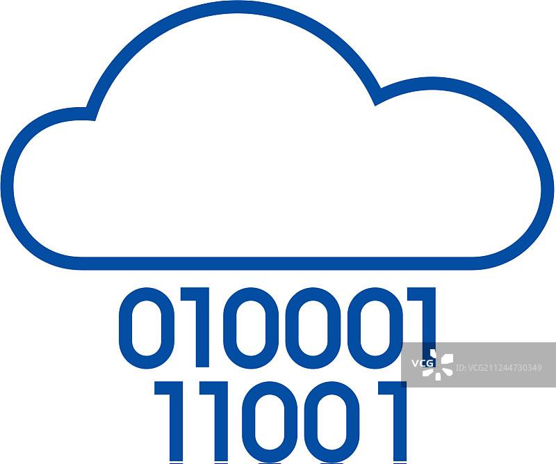 云服务数字二进制代码线条图片素材