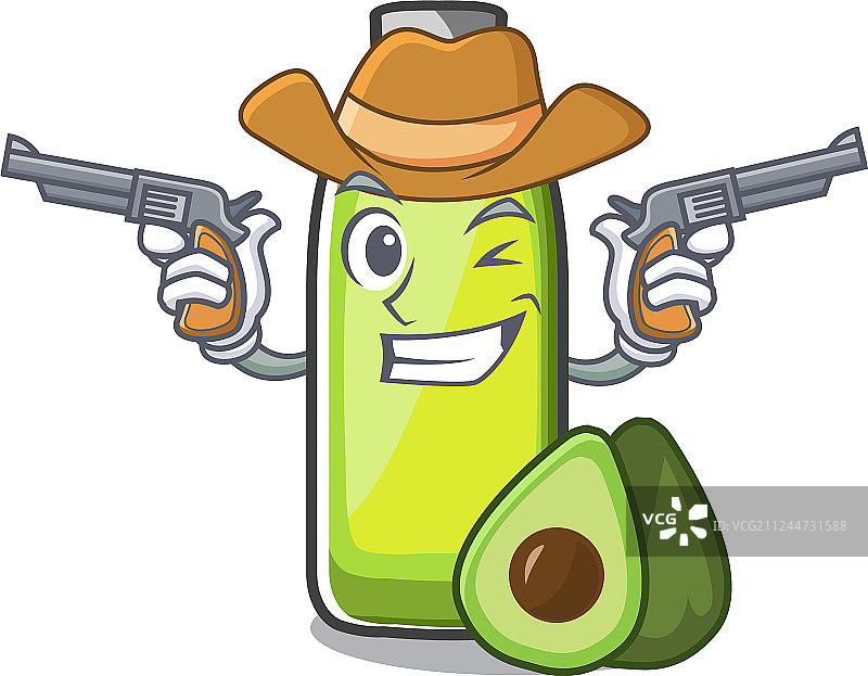 牛仔包鳄梨油吉祥物图片素材