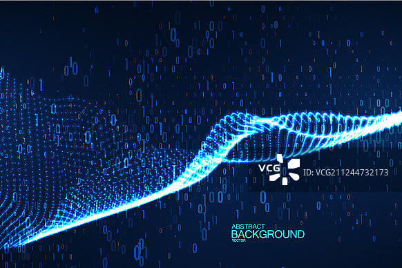 二进制代码虚拟数字波抽象背景图片素材