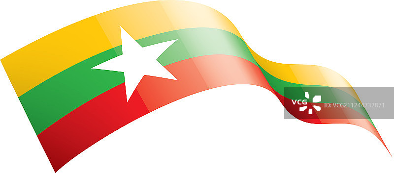 缅甸国旗上有白色图片素材