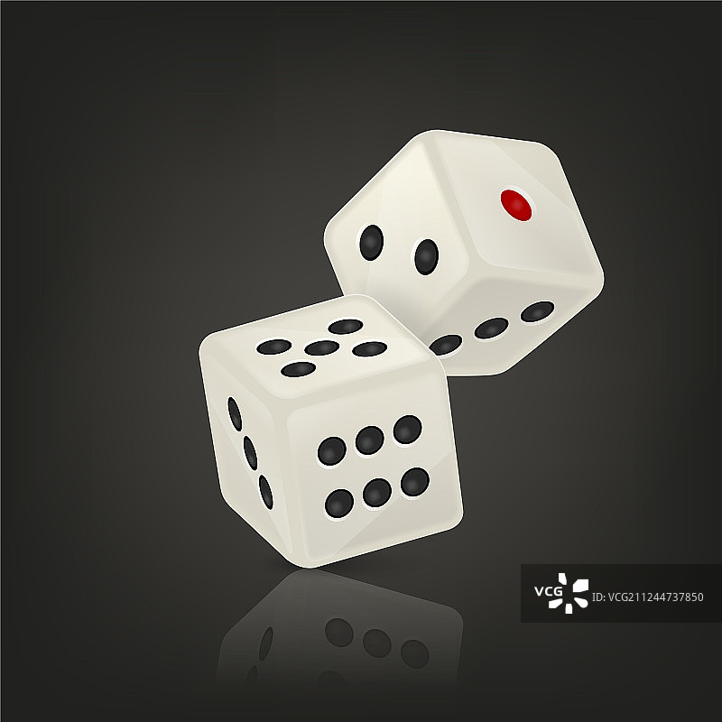 白色逼真游戏骰子图片素材