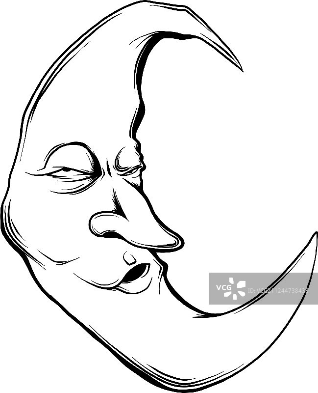 白色新月脸图片素材