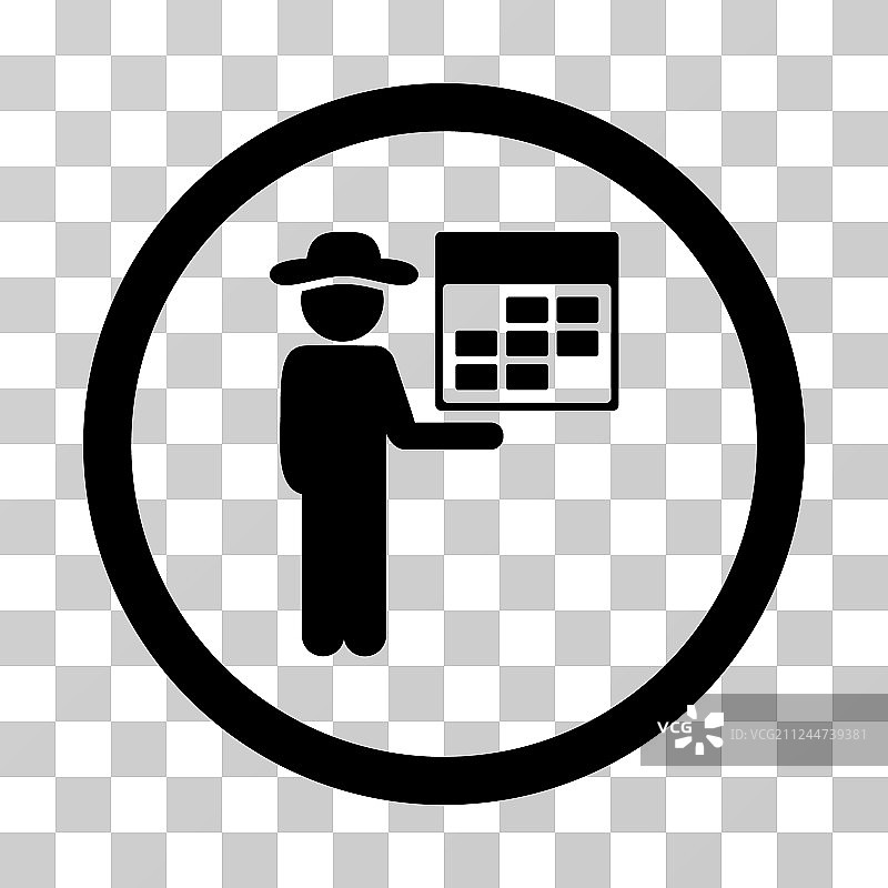 男人日历圆形图标图片素材