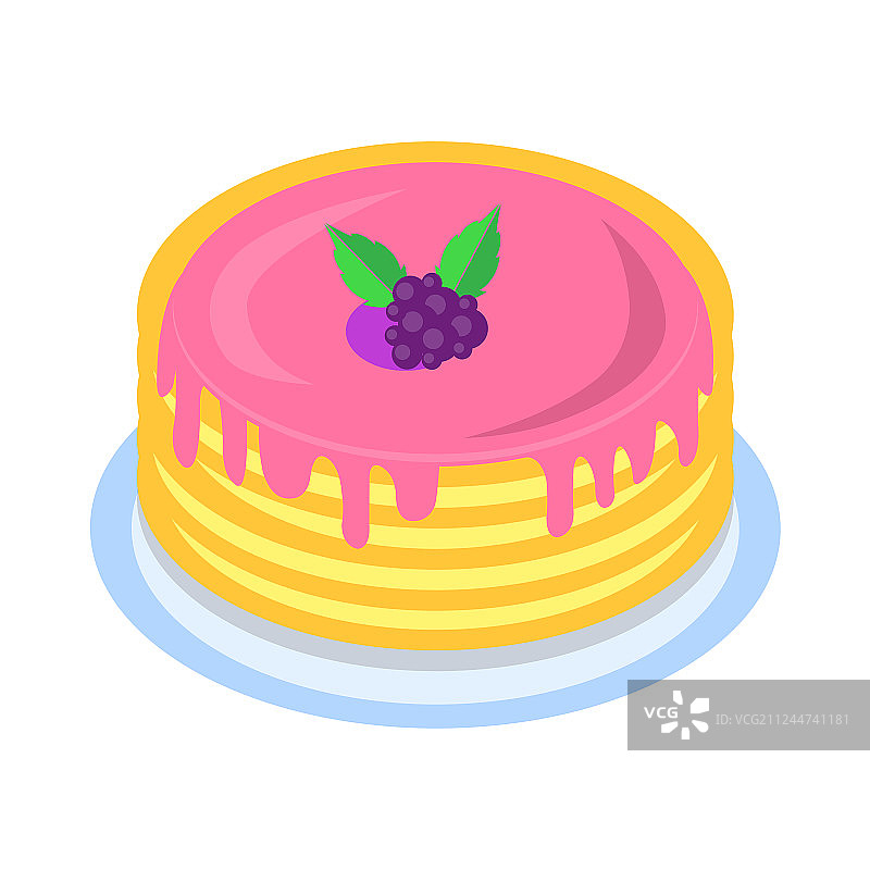 淋满浆果糖浆的煎饼图片素材